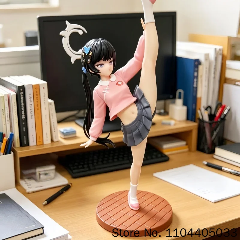 In Stock Himari Blue Archive Figure - Data Stream Effect Blue School Uniform Lift Your Leg Sexy Movable Pvc Collectible Toy Gift view 2