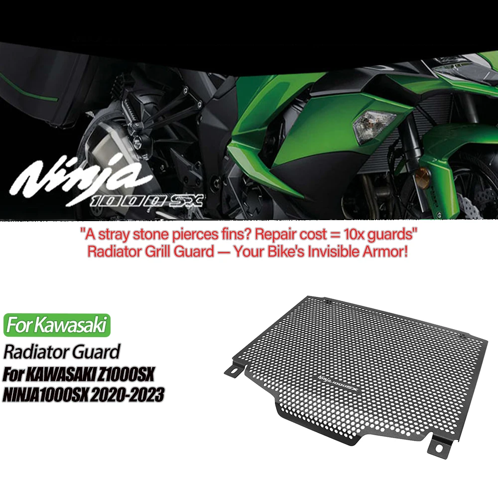 

For KAWASAKI NINJA1000SX NINJA 1000SX Z1000SX 2020-2023 Motorcycle Accessories Radiator Guard Grille Cover Grill Protector 2022