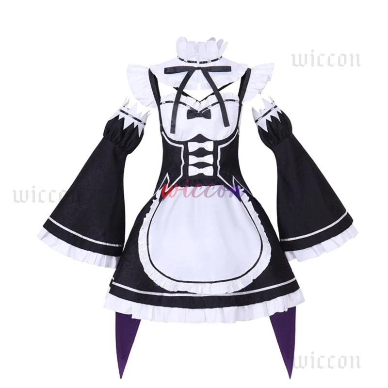Ram Rem COS ชุดแม่บ้านอะนิเมะ Re:zero ชีวิตในโลกที่แตกต่างกัน COS))((^*% วิกผมชุดแม่บ้านฝาแฝดฮาโลวีน)(^*%@ # ￥%
