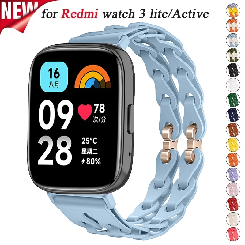

Сменный ремешок для Redmi Watch 3, активный ремешок для умных часов, силиконовый браслет для Xiaomi Redmi Watch 3 Lite, аксессуары для браслетов