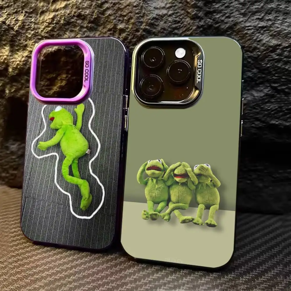 

Funny kermit the frog Phone Case For iPhone 17,16,15,14,13,12,11,Pro Max,Plus Candy Silver Cover