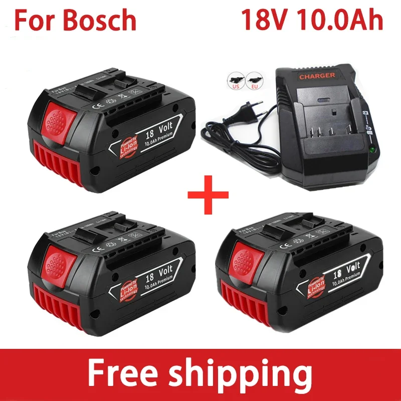 For 18V Battery Bosch 6Ah for Bosch Electric Drill 18V Rechargeable Li-ion Battery BAT609 BAT609G BAT618 BAT618G BAT614 Charger