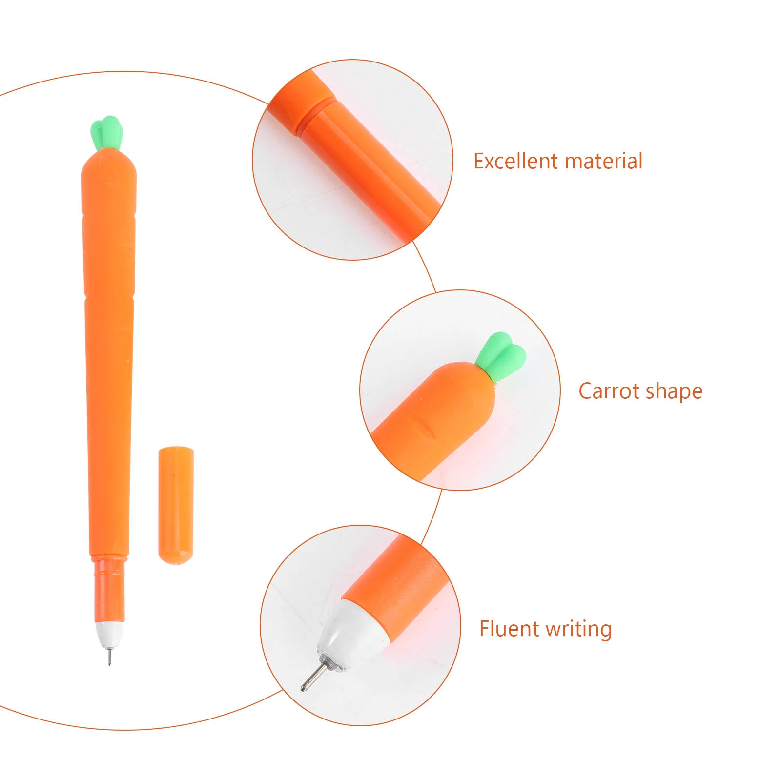 Carrot Gel Ink Pens Silicone Grip Refillable Smooth Writing For School Office Stationery Gift
