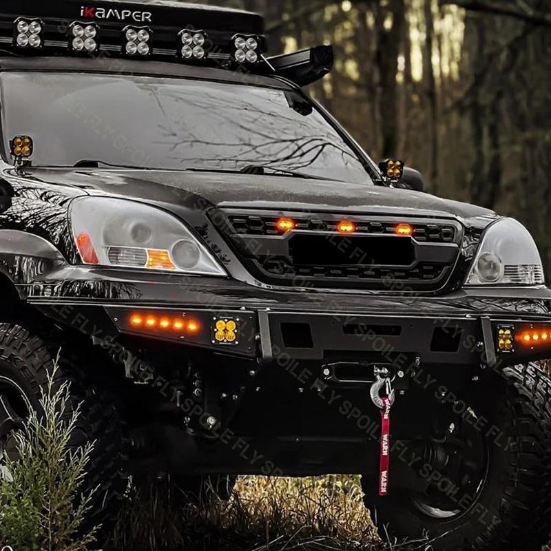 For Lexus GX470 2004-2009 High Quality ABS TRD Style Car Front Bumper Grille Front LED Grille Racing Grills Black Body Kit