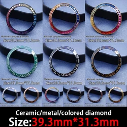 39.3mm*31.3mm ceramic/metal watch accessories bezel for 39.3mm men's watch replacement bezel