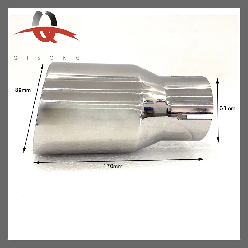 Sport Type Chrome Car Stainless Steel Rear Exhaust Pipe Tail Muffler Tip Round