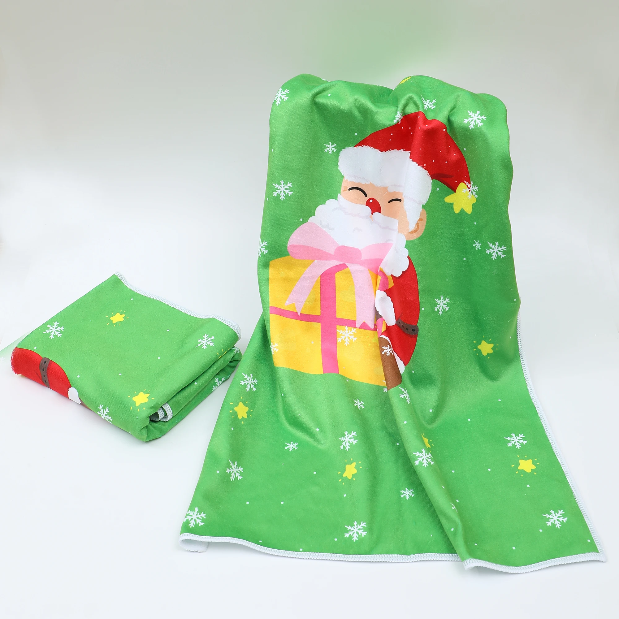 1Pcs Soft Microfiber Christmas Towels Highly Absorbent Cartoon Tree Santa Snowman Face Towels Holiday Designs For Bathroom