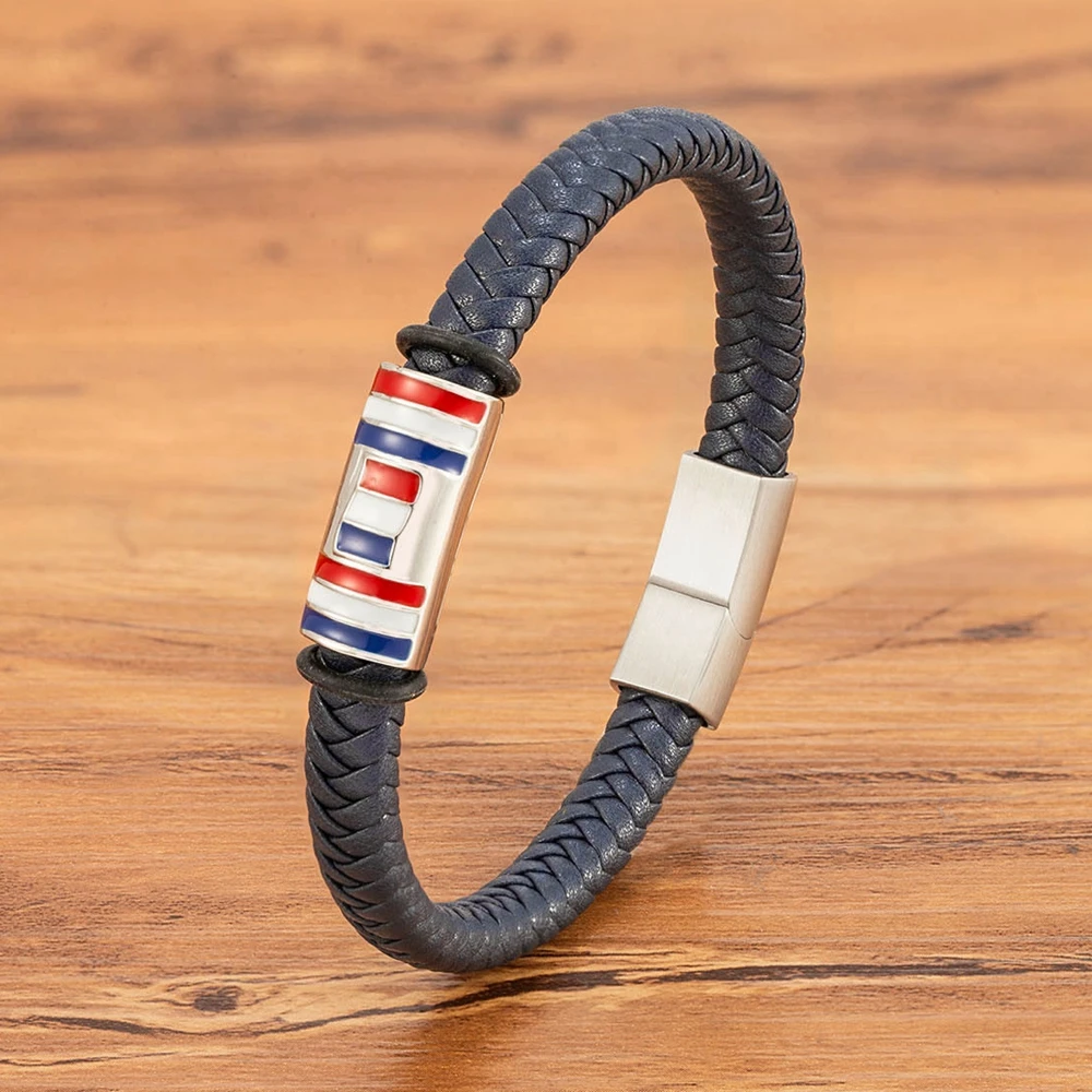 TYO A Steel And Gold Stainless Steel Men's Bracelet With A Niche Design Featuring The French National Flag Pattern