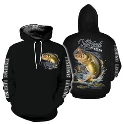 3D impresso Hoodie para homens e mulheres, animal, arte de pesca, Harajuku Sportswear, moletom engraçado, jaqueta, desgaste do lazer, nova moda