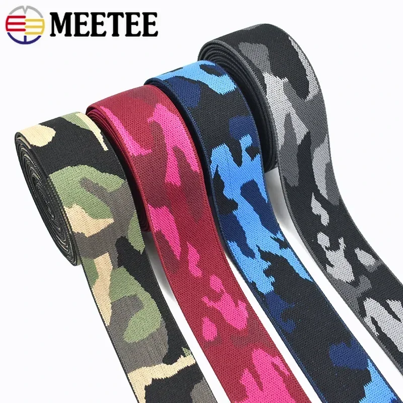 1-5M 38mm Meetee Naaien Elastische Band Polyester Broek Elastieken Elastiekjes Taille Riem Sling Elasticiteit lint Tape Accessoires