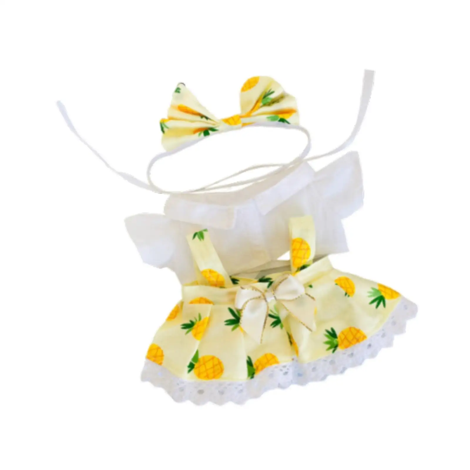 

3-Pack Doll Wardrobe for 20cm Plush Figure - Includes Skirt, Top, And Hairband