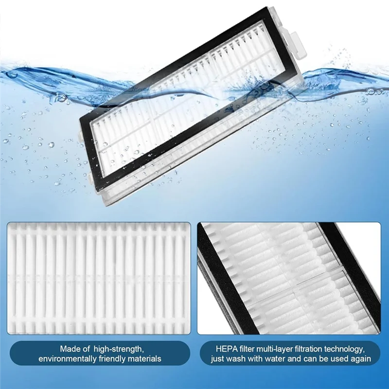 ABKD Hepa Filter Replacement Parts For Roborock Q Revo Master/Q Revo Slim Robot Vacuum Cleaner Replacement Accessories