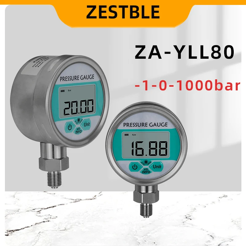 

Digital Display Pressure Gauge 80mm Dial Size High Precision Hydraulic Manometer Oil Air Gas Water Pressure Meter