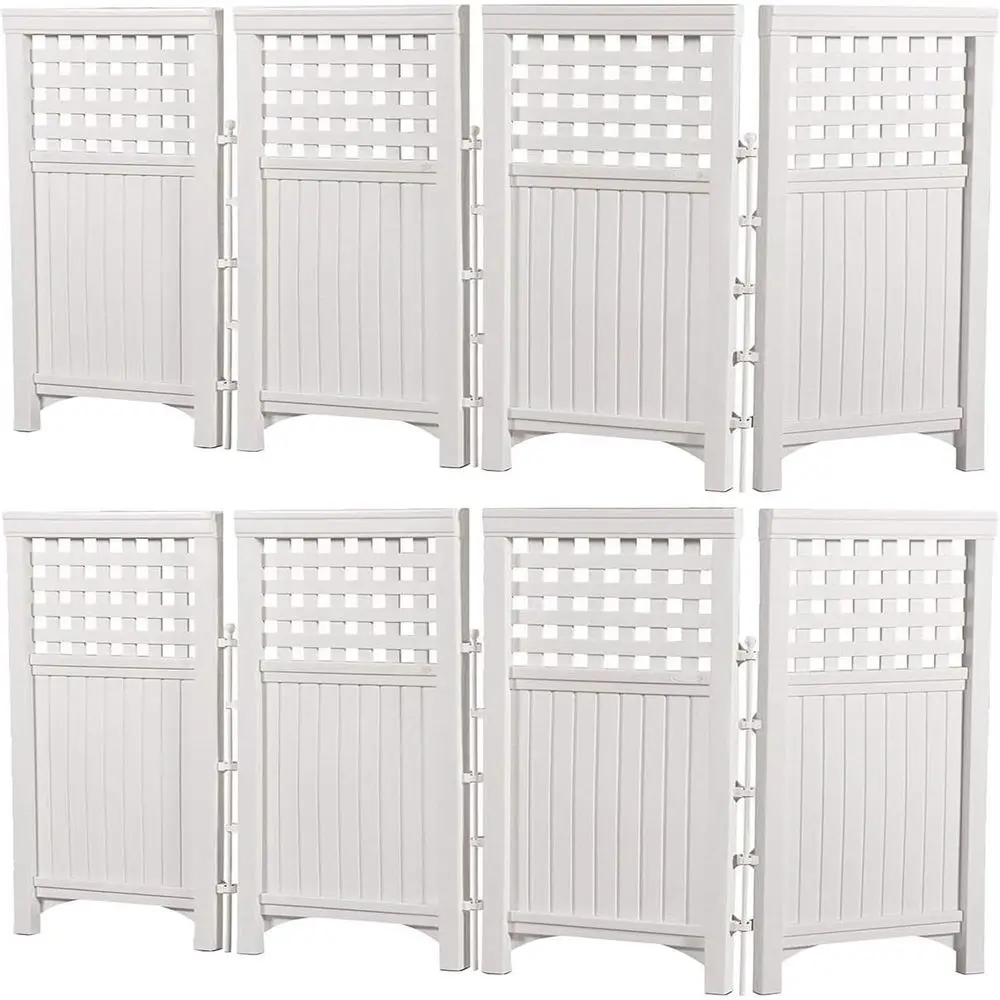 

8-панельный белый уличный забор для патио и сада с воротами