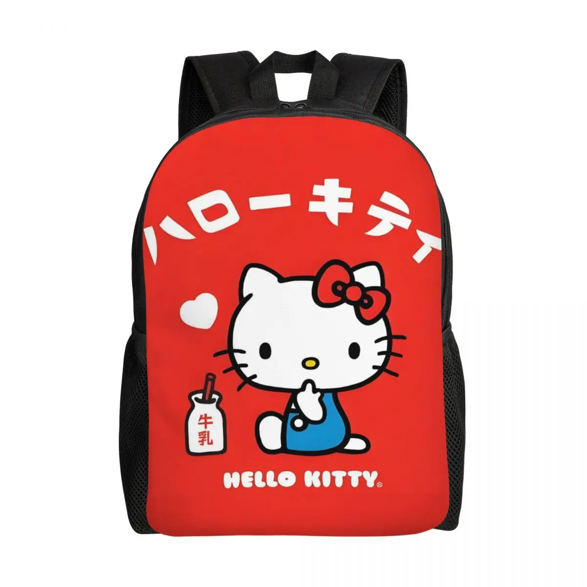 

Custom Hello Kitty Cartoon Laptop Backpack Women Men Basic Bookbag for College School Students Milk Bow Bag
