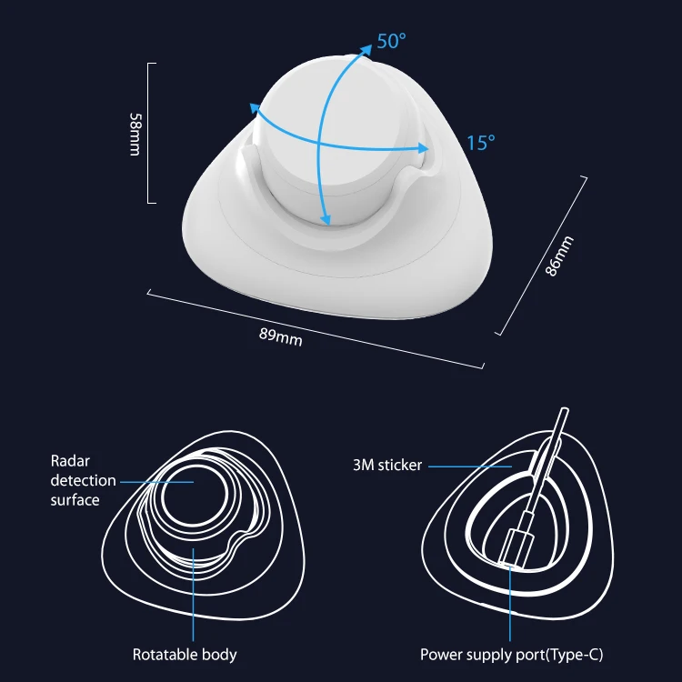 Long distance 24ghz Radar Millimeter Wave Human Body Occupancy Sensor Smart Zigbee Tuya Human Presence Sensor