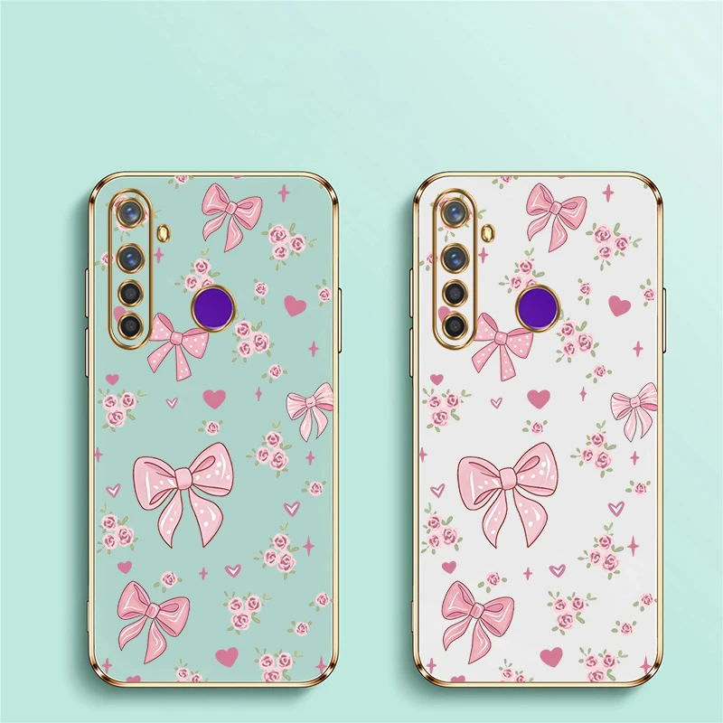 Silicone TPU Phone Case For OPPO Realme Q3 Pro Carnival Note 60 GT Master Neo 3 Pro X V25 V5 Q5 Q3i Flowers Bow Print Cover - view 6