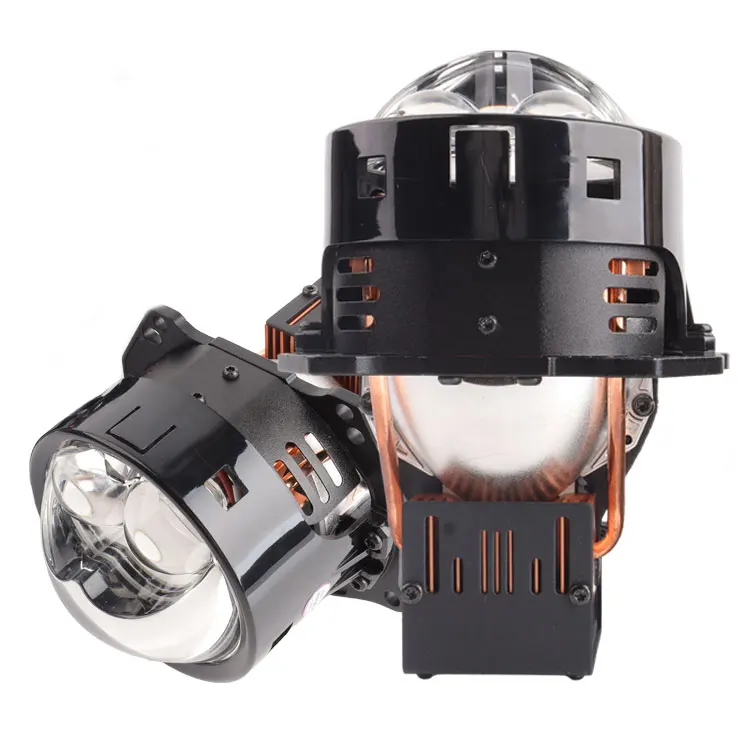 Dual Lens Car Light Accessories 120W La Bi LED  Projector Lens 6500K 12000LM Straight Beam Car LED Headlight Bulb