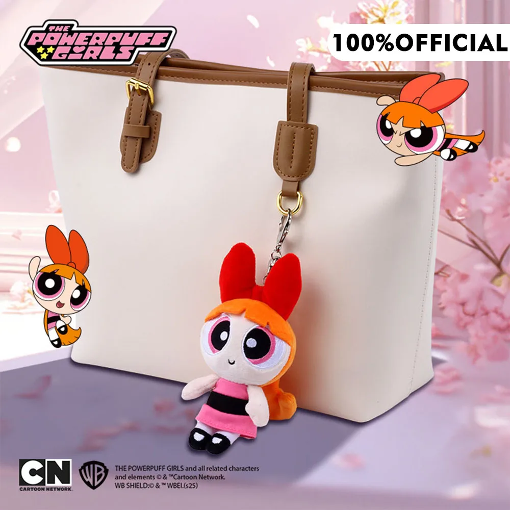 Porte-clés de poupée en peluche PowerPuff Girls Z, dessin animé, bulle, fleur, mignon, pendentifs en peluche pour sacs à dos, clés