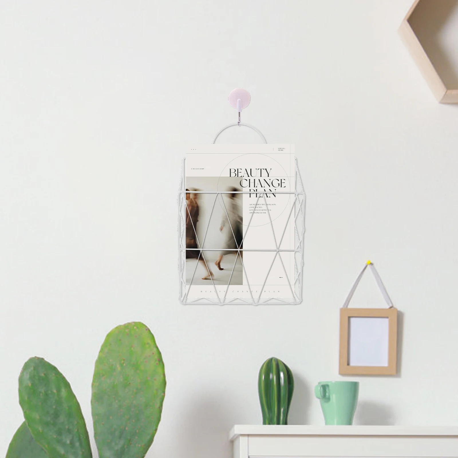 

Hanging Book Shelf Wall Organizer Rack Magazine Storage Office Home Decor Iron Bookcase Display Newspapers Documents
