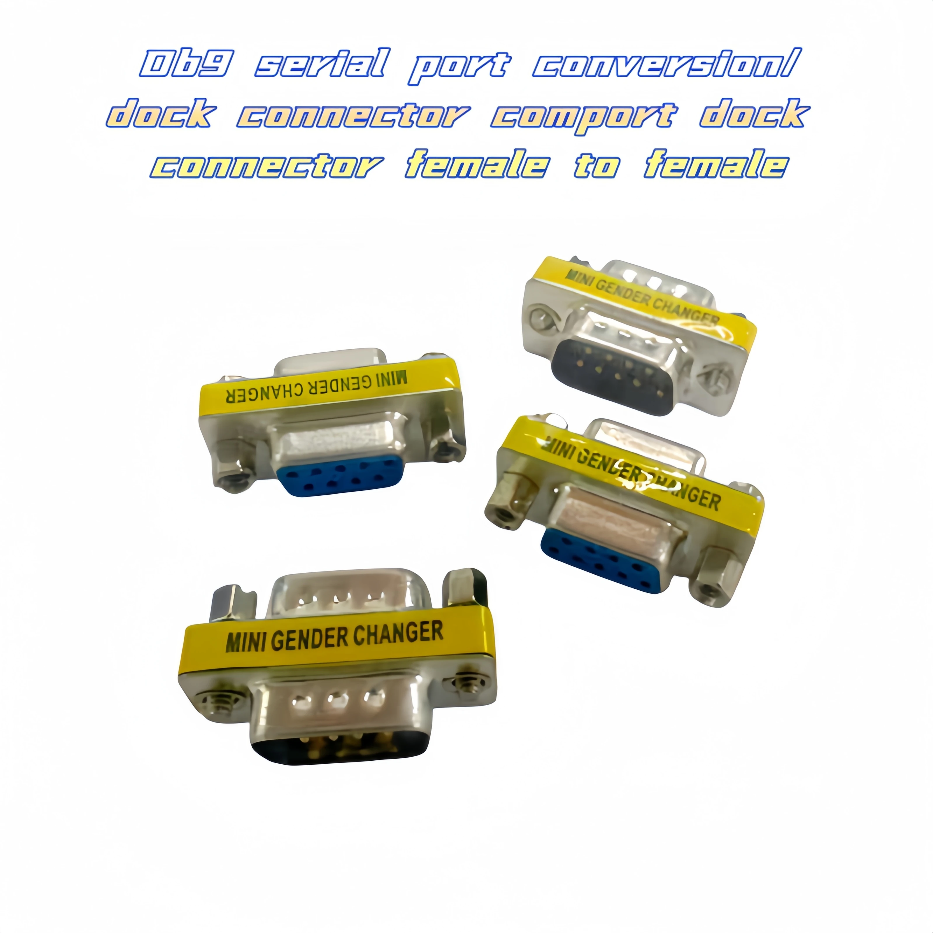 1pcs/5pcs DB9Pin VGA Female to Female Serial Connector Com Mini Adapter, Gender Converter, Null Modem