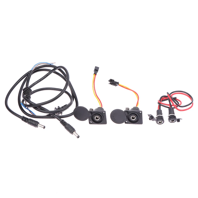 Round Male And Female Base Dc2.1 / 2.5 Charger Plug Socket Electric Bicycle Charging Head Lithium Battery Output Line