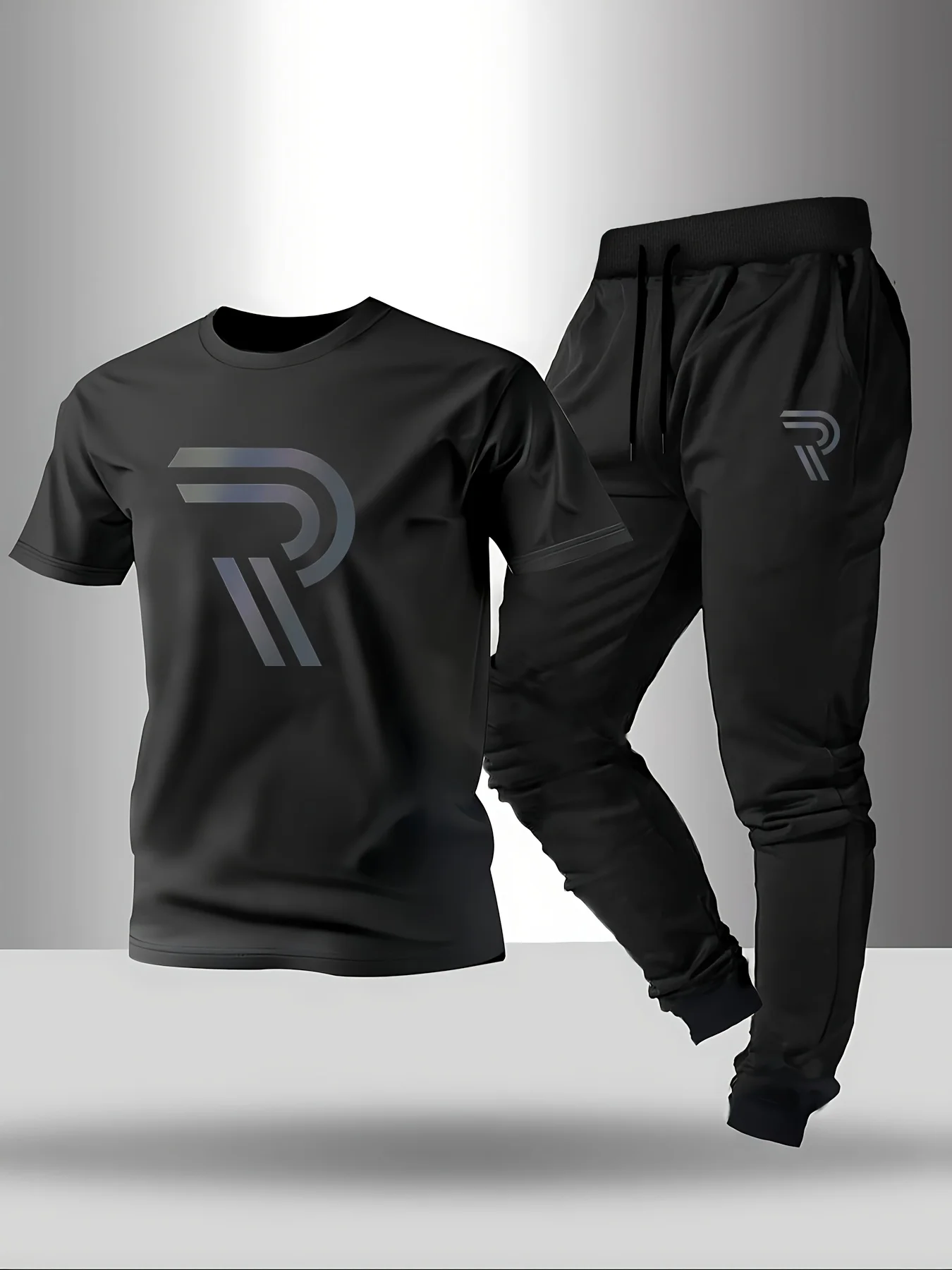 

2025 Summer New Street Sports Lightweight Comfortable Soft casual and fashionable 3D letter printed breathable men's set