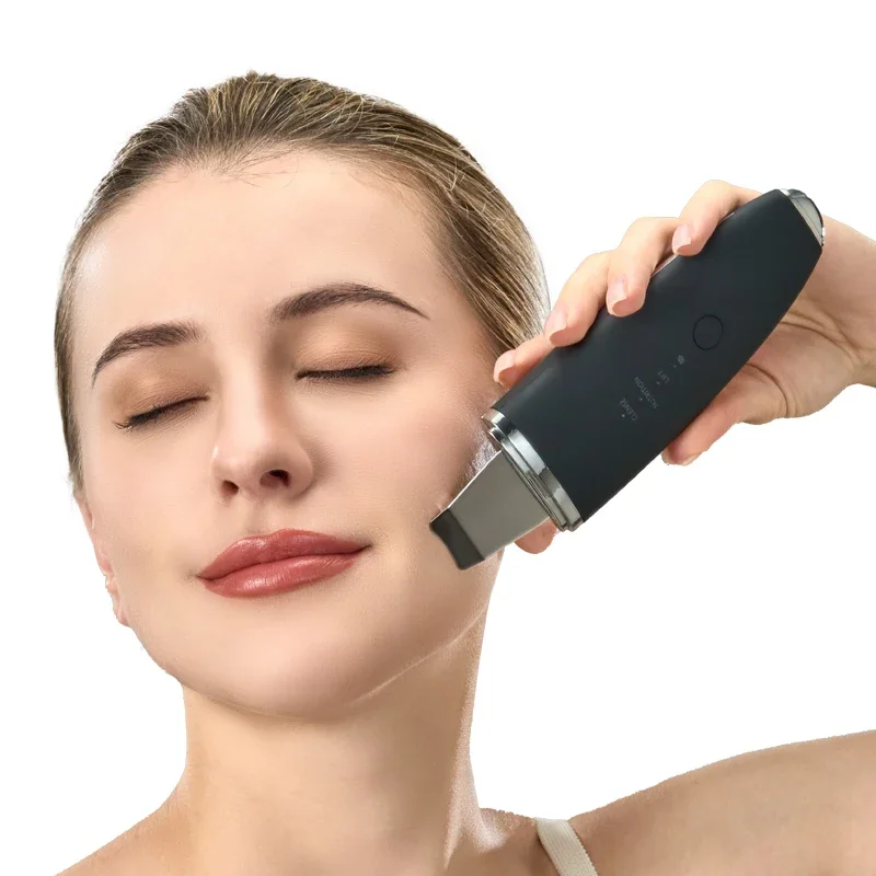 Ultrasonic Skin Scrubber Face Spatula Pore Cleaner Blackhead Remover Facial Lifting Ion Deep Cleansing Beauty Device For Home Us