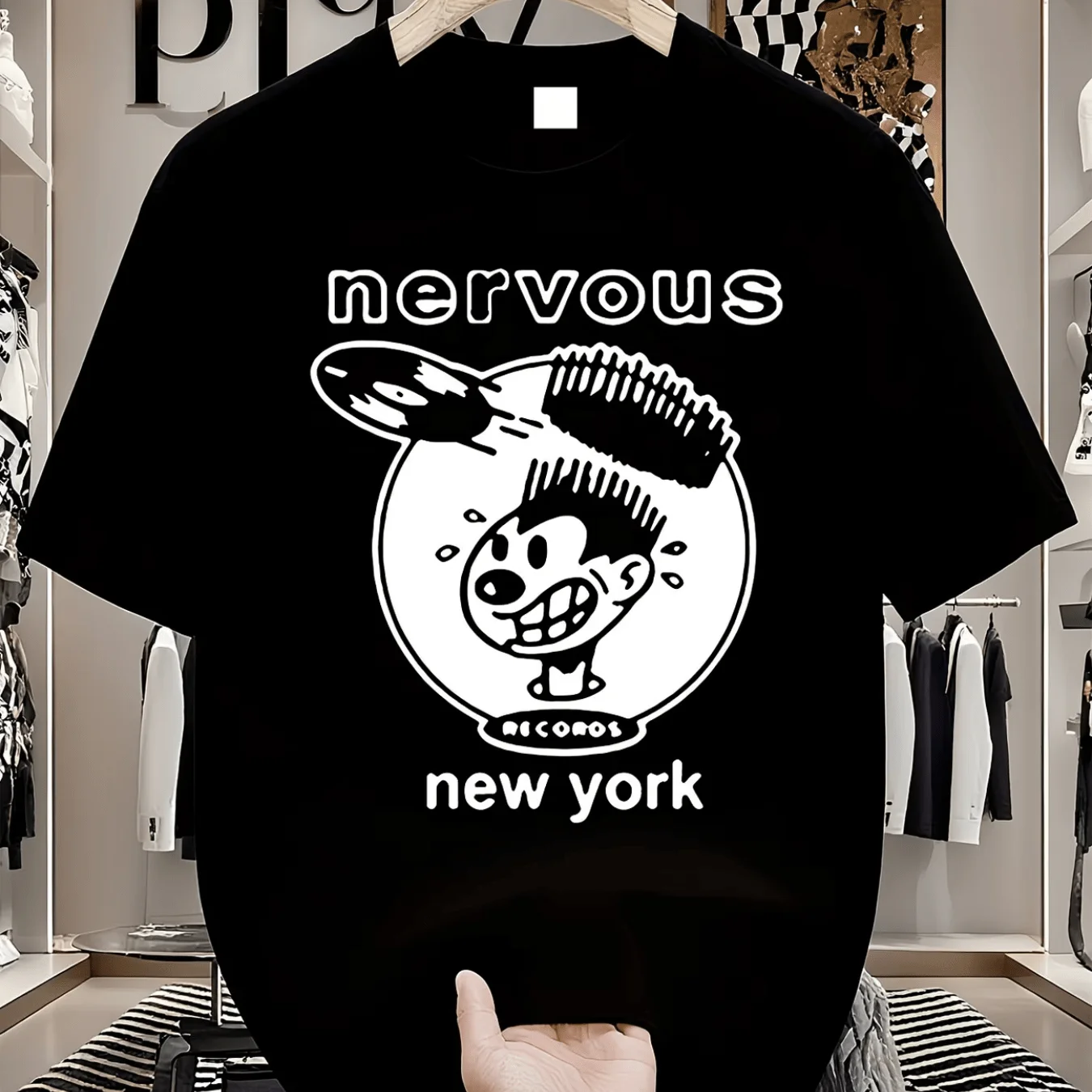 Men's Neural Impulse Record Pattern T-shirt - Retro Hip Hop Style Colorful Printed Design Summer T-shirt Hip Hop T-shirt