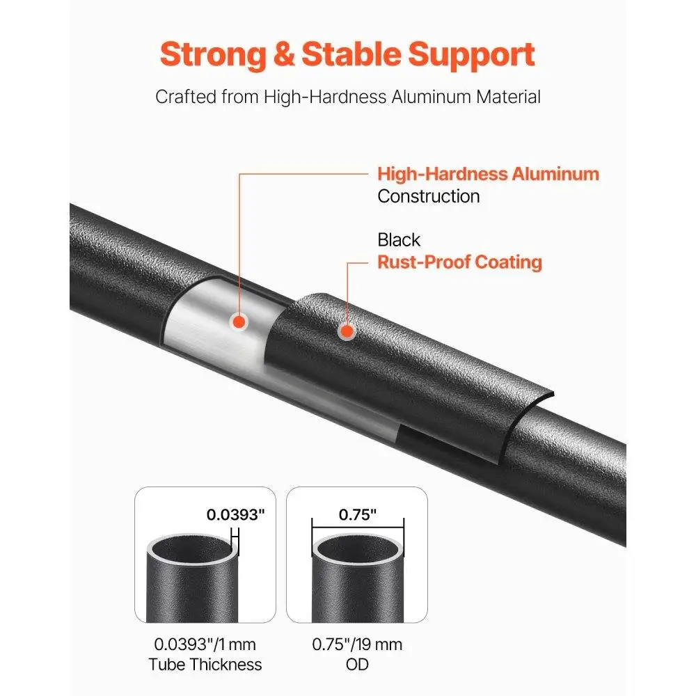 Balaustre per scale in alluminio 101 pezzi 26 pollici include viti