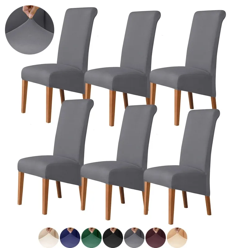 Housse de chaise en Spandex, couleur unie, taille XL, pour salle à manger, longue housse de protection pour siège arrière, pour salon, hôtel, mariage, 1 pièce