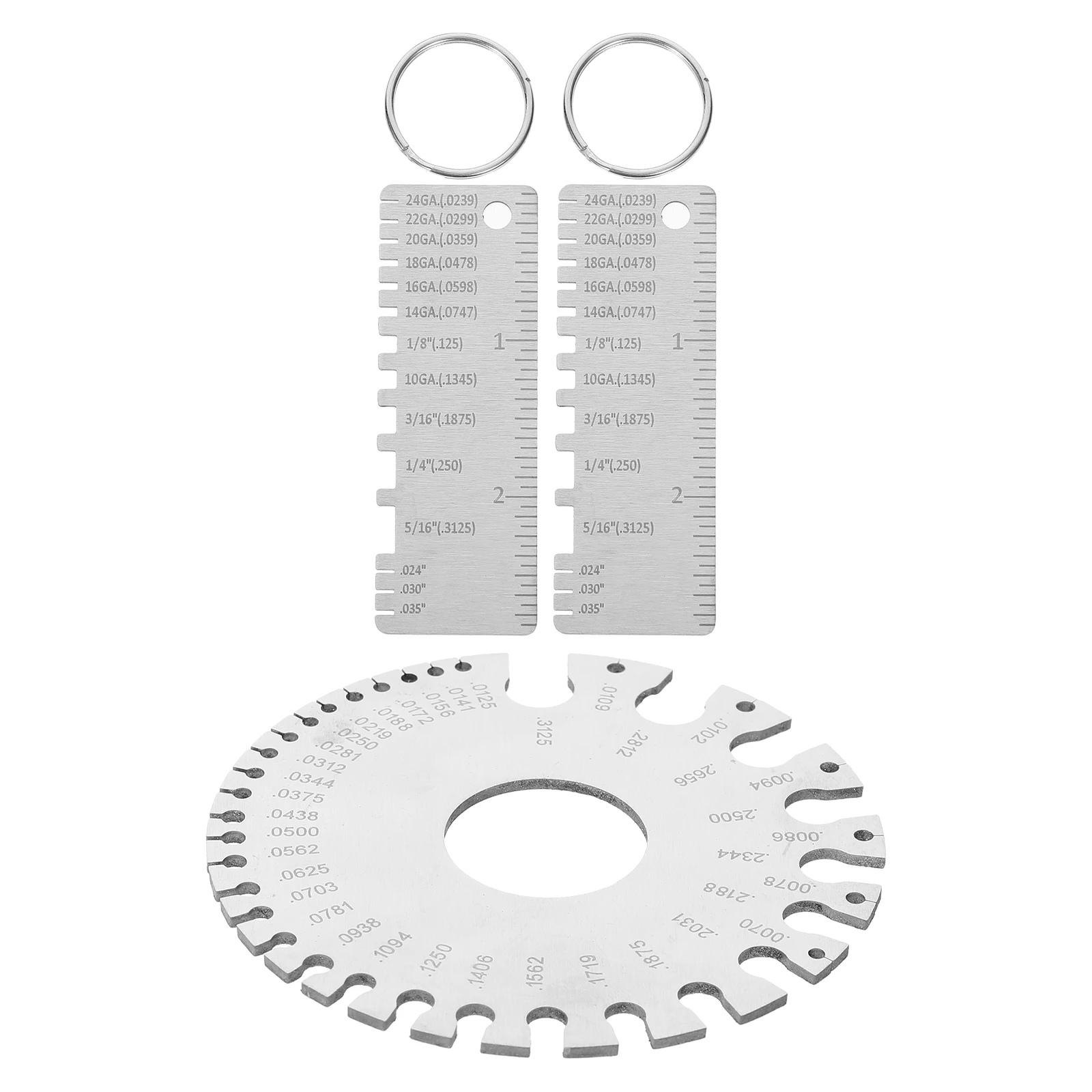 

3 Pcs Stainless Steel Welding Thickness Gauge Metal Measuring Tool Wire Size Plate Gauge Measurement Instrument