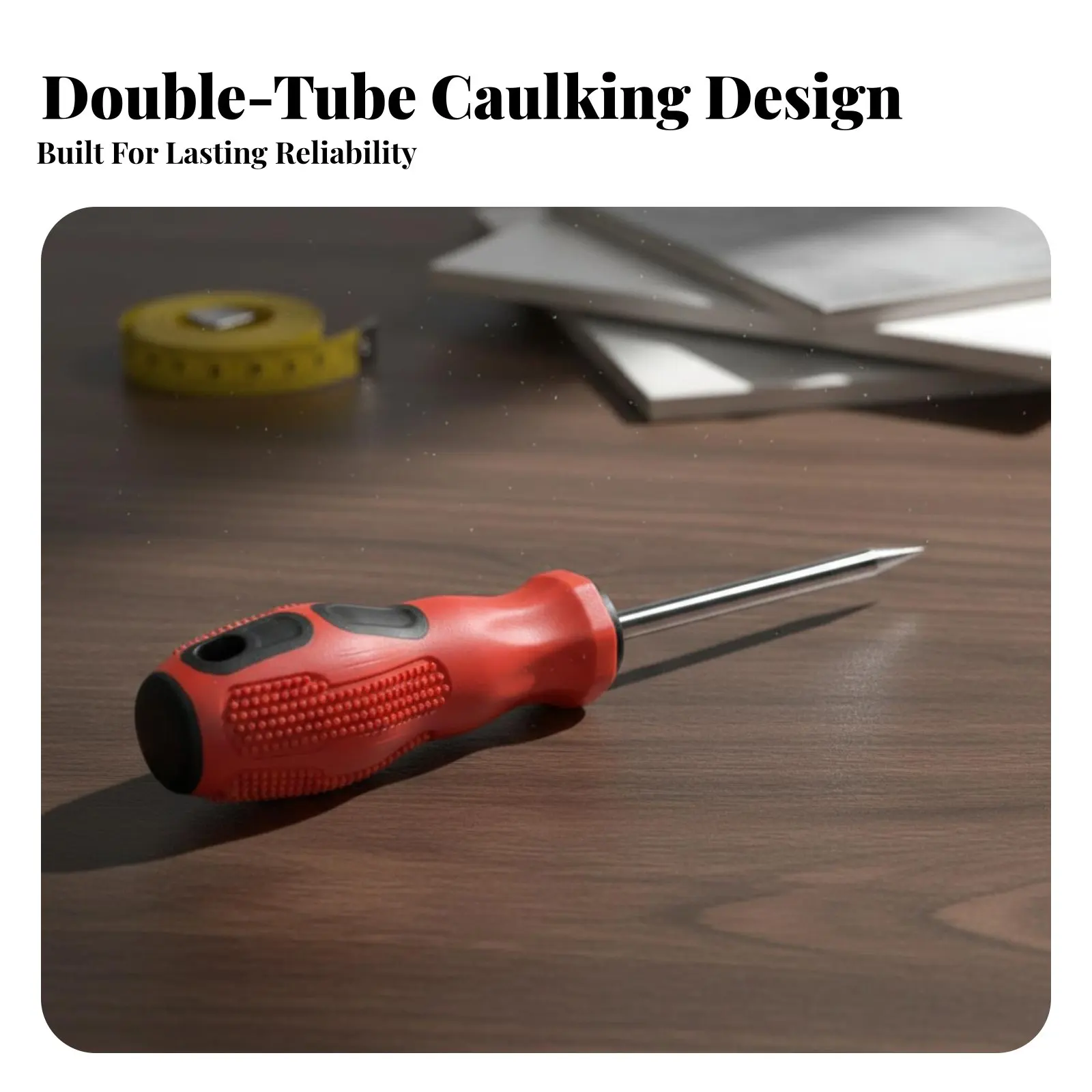 Twin Tube Caulking Labor-Saving Twin Cylinder Hand Tool Power Assisted Sturdy Duty for Tilers, Home Renovation, Bathroom