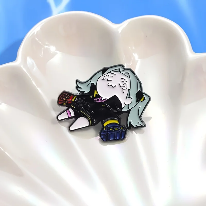 Cyberpunk Edgerunners Rebecca 2077 Cute Pins Enamel – Metal Brooch Anime Badge for Jackets, Bags, Hats, Fashion Accessories