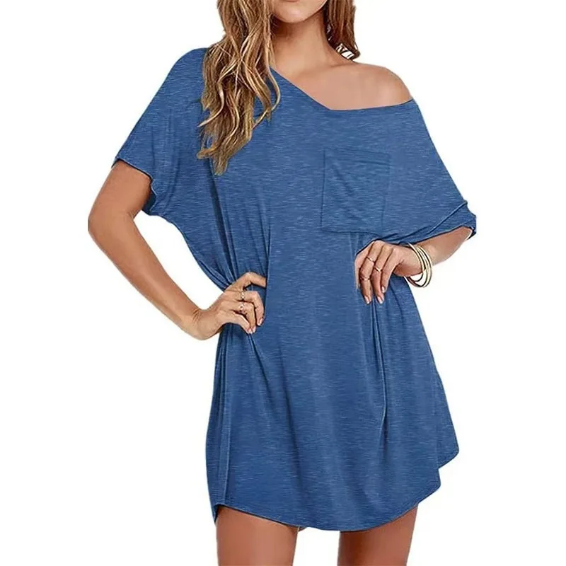 2026 French Vintage V-Neck Off Shoulder Sleep Dress Women Summer