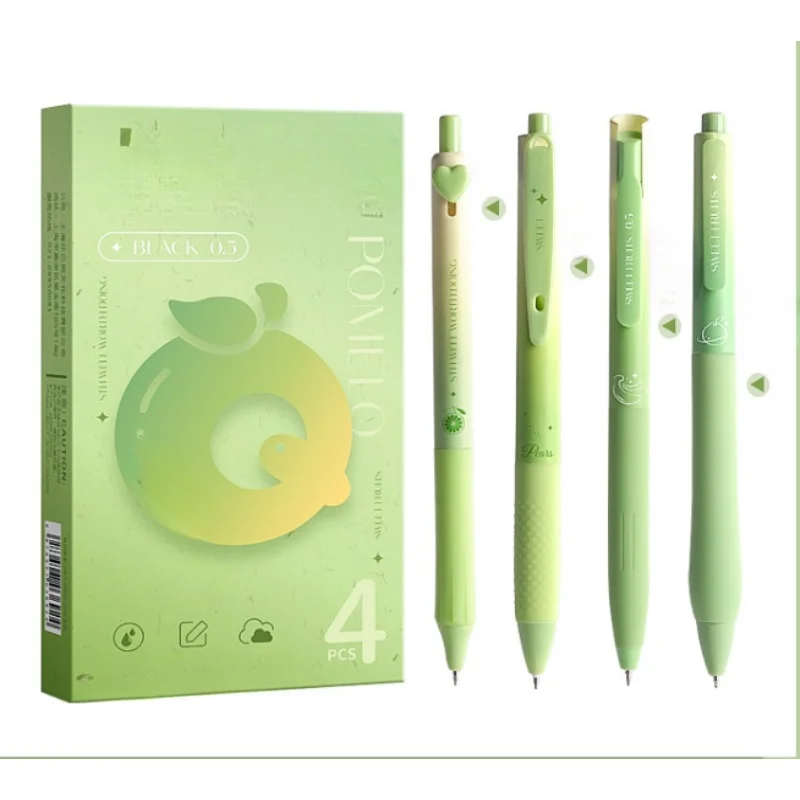 

4PCS Gel Pen Set, Quick-Drying Ink Ballpoint Pen, Smooth Writing, Soft Pen Grip. 0.5mm Black Ink