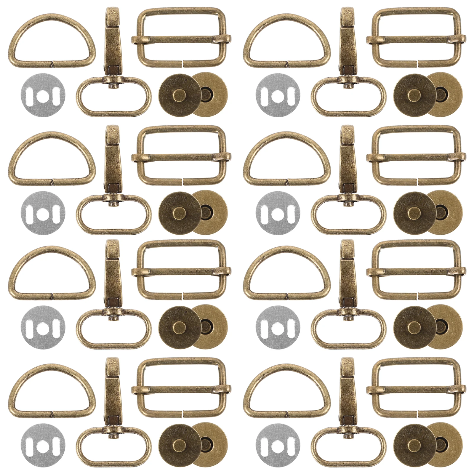 

50 Pcs D-shaped Buckle Set Purses Bag Hardware Rings D-Type Clip for Buckles Stainless Steel Replacement