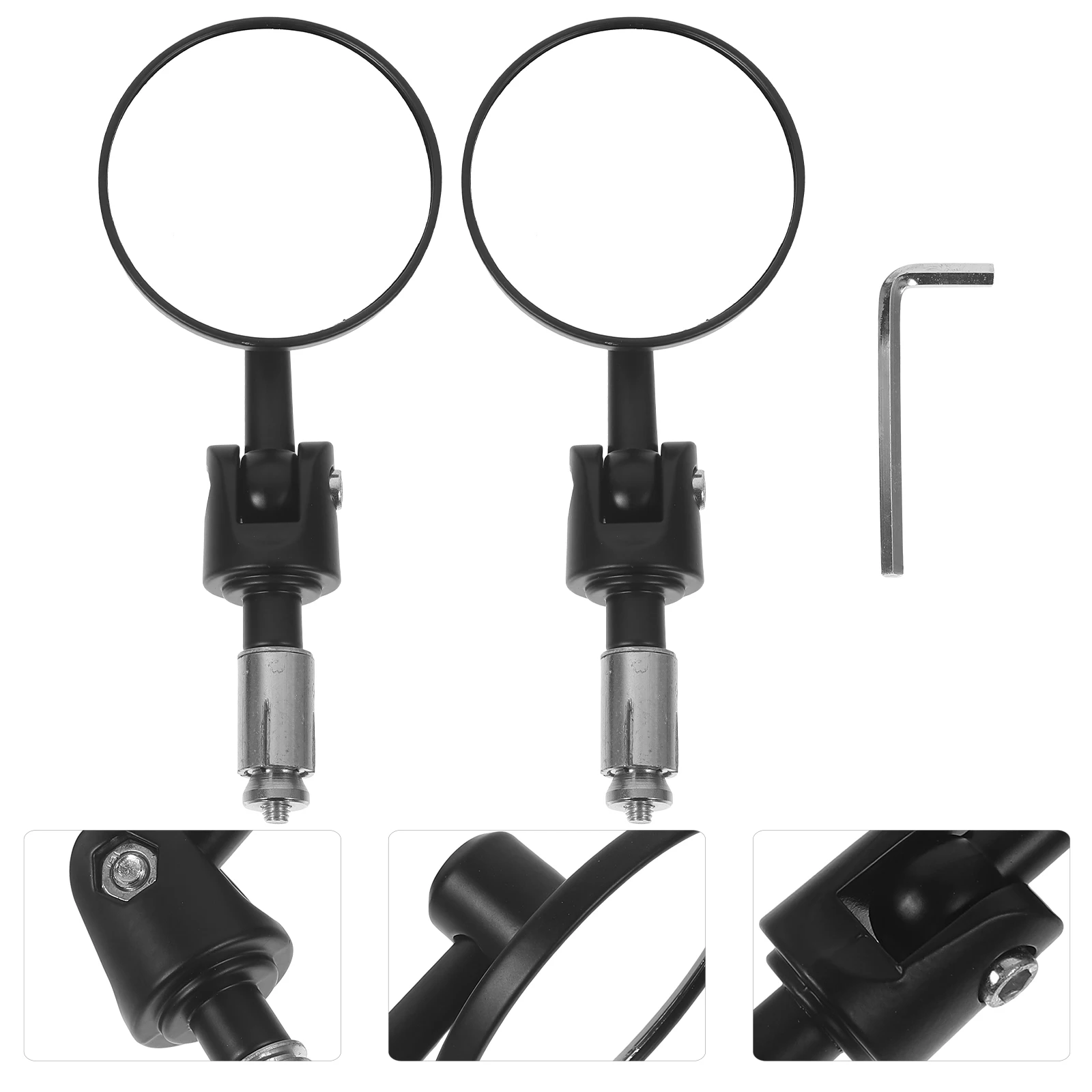 

2 Pcs Bike Rear View Mirror Motorcycle Side Mirrors Handlebar Accessories 360 Degree Adjustable High Definition Lens