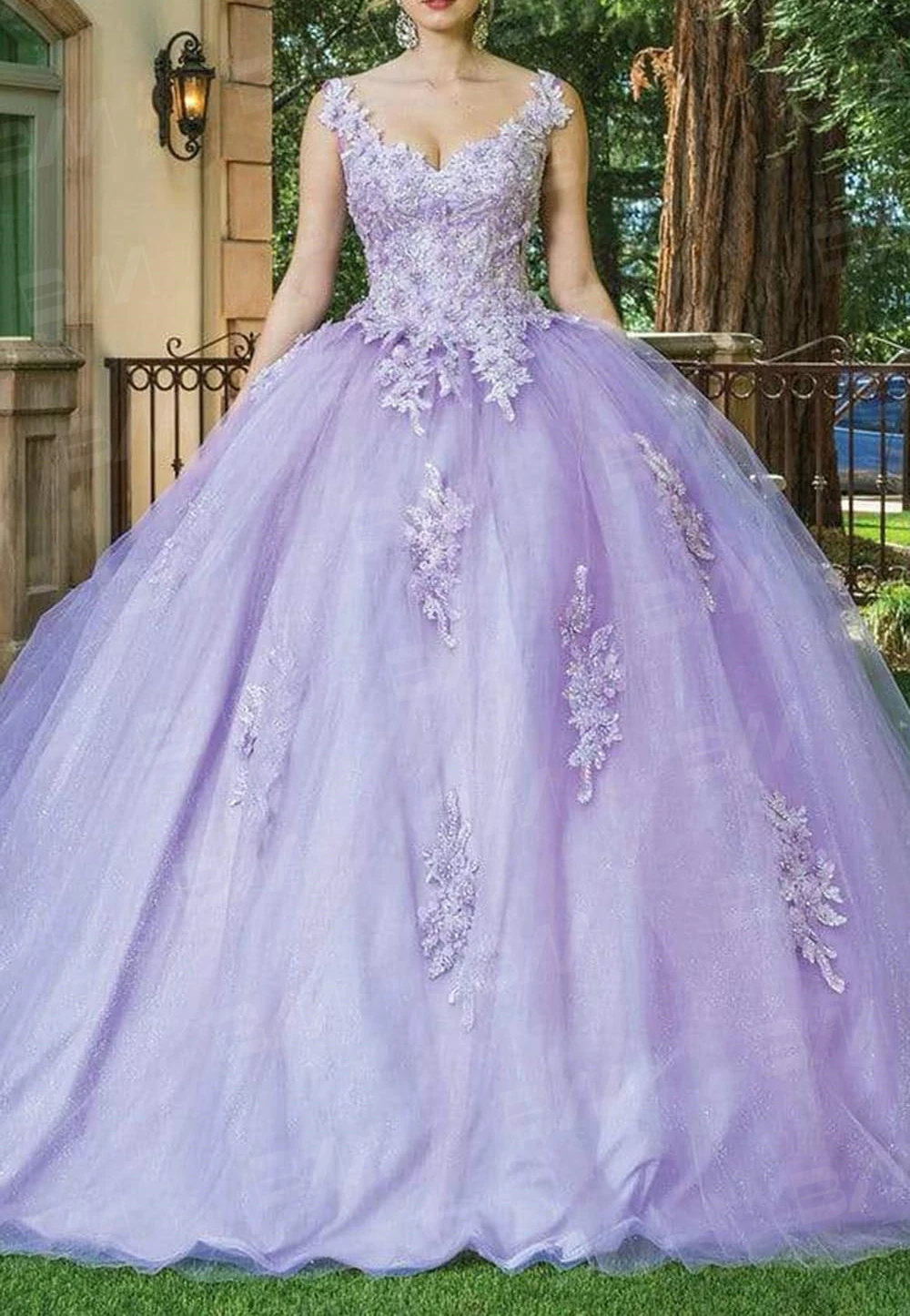 Vestido de renda floral frisado com apliques, Vestido de tule, Vestido Quinceanera, Vestidos de coquetel frisados, 2023