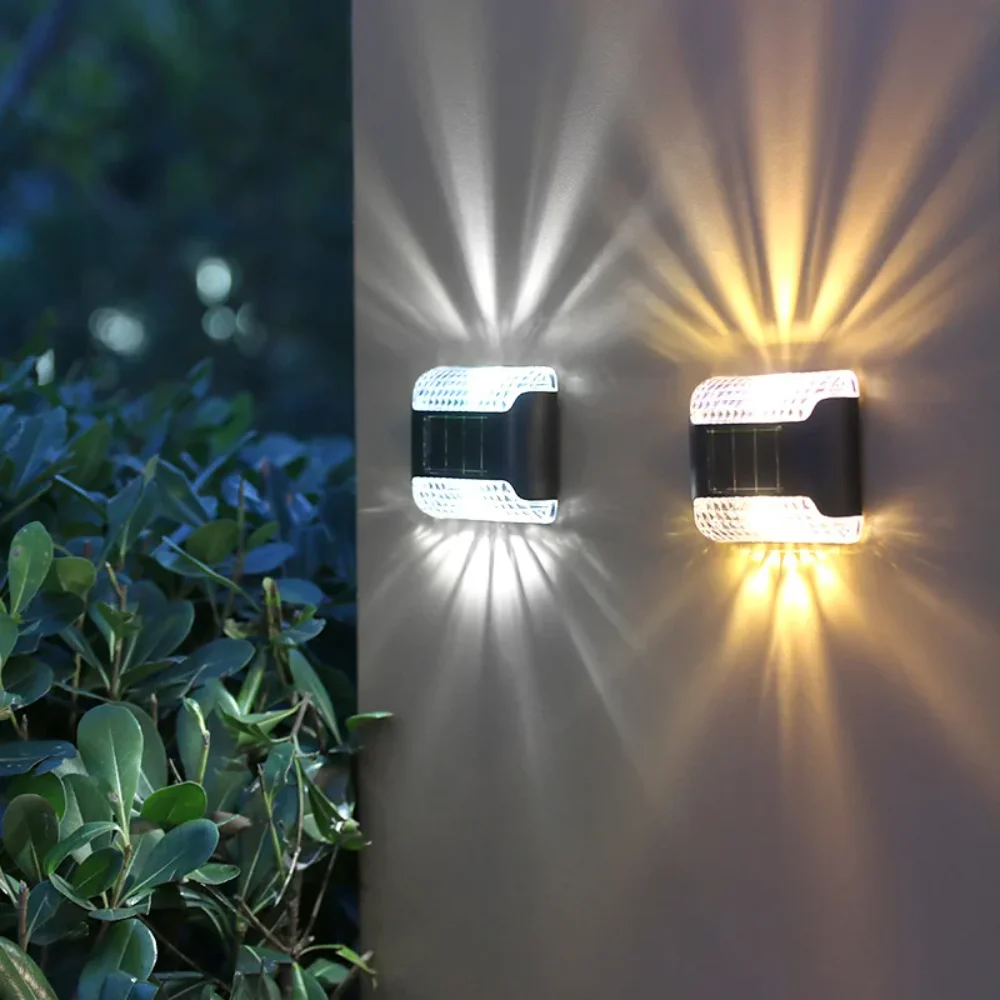 

2/1 Pcs Outdoor Solar Wall Lamp Solar Powered Lights Waterproof and Down Luminous Light Garden Balcony Fence Decoration
