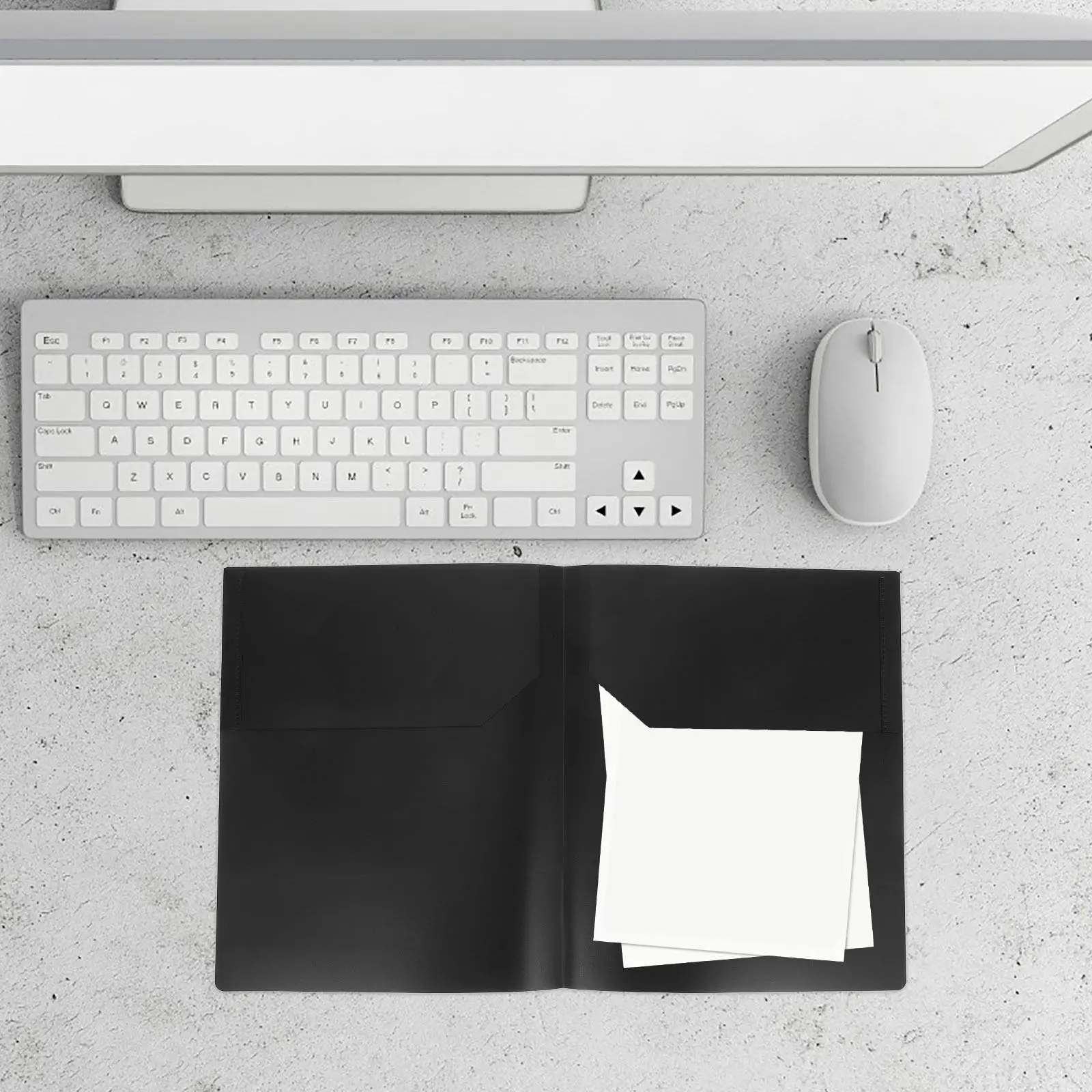 

10pcs File Folder 2 Pocket Fit Letter Size Heavy Duty Black Pp Waterproof For School Office Business Presentation Organization