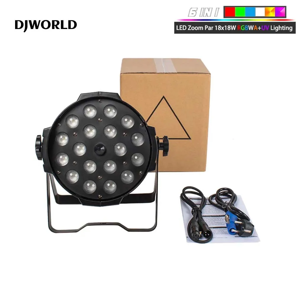 18x18W RGBWA+UV LED Zoom Par 6-in-1 DMX512 RDM Stage Light Professional Disco DJ Club Performances Outdoor Party