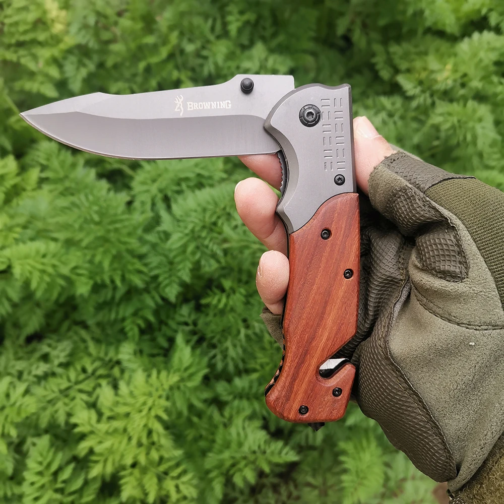 Outdoor convenient carrying pocket folding knife high hardness steel outdoor camping self-defense military tactical knife huntin