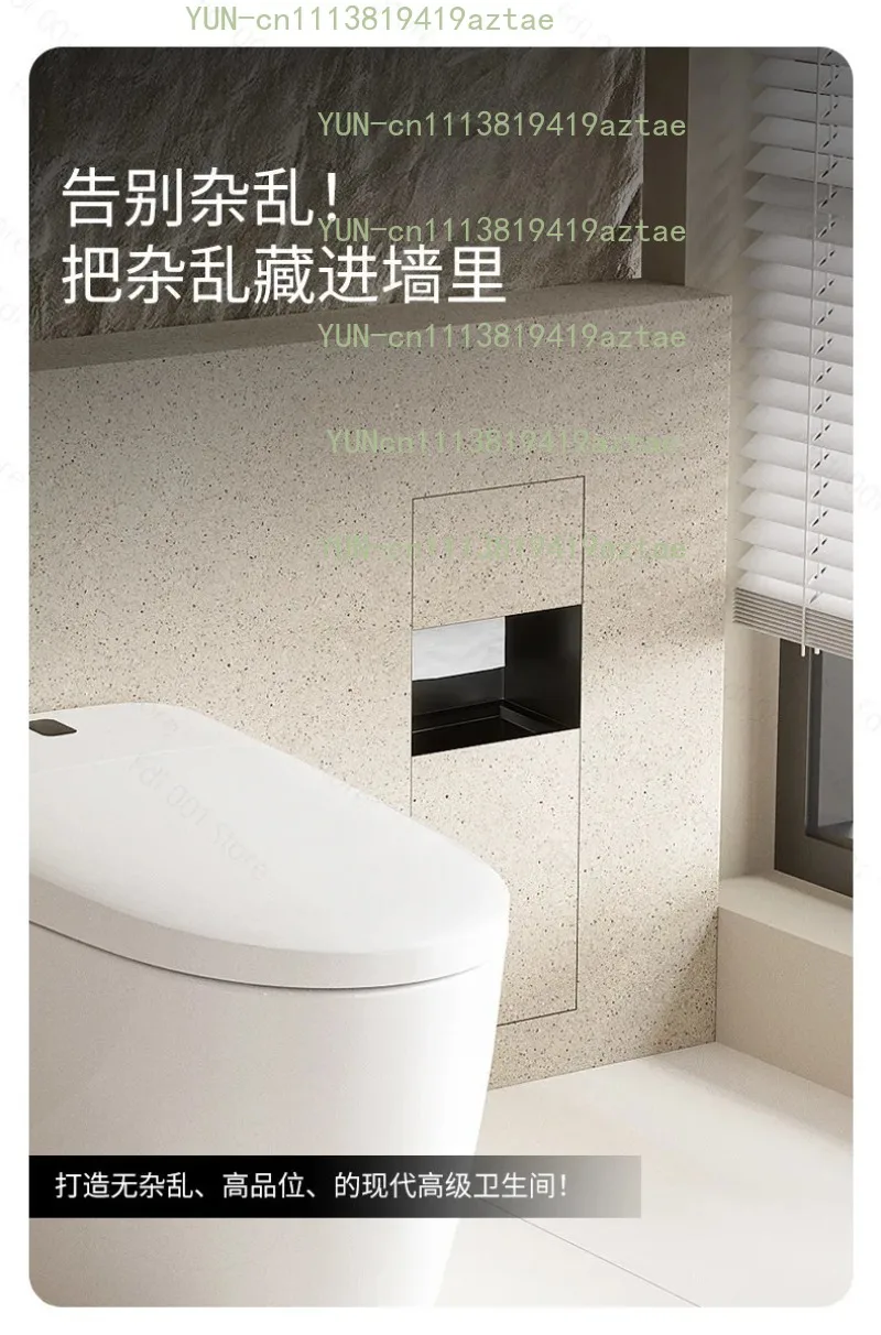 Toilet hidden trash can toilet embedded stainless steel tiled niche tissue box toilet brush niche