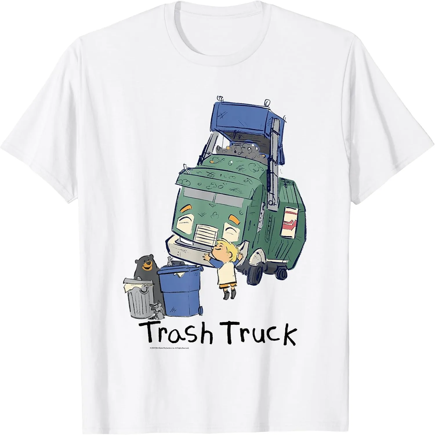 Trash Truck Cute Cartoon Garbage Truck Kids Storybook Graphic T-Shirt