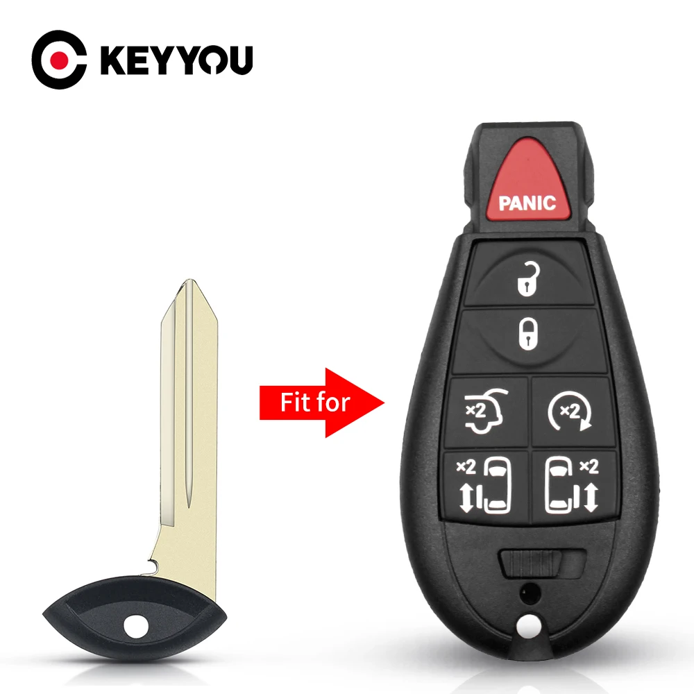

KEYYOU Uncut Blank Insert Emergency Car Key Blade For Chrysler 300 C Grand Voyager Dodge Grand Caravan Ram Journey For Jeep