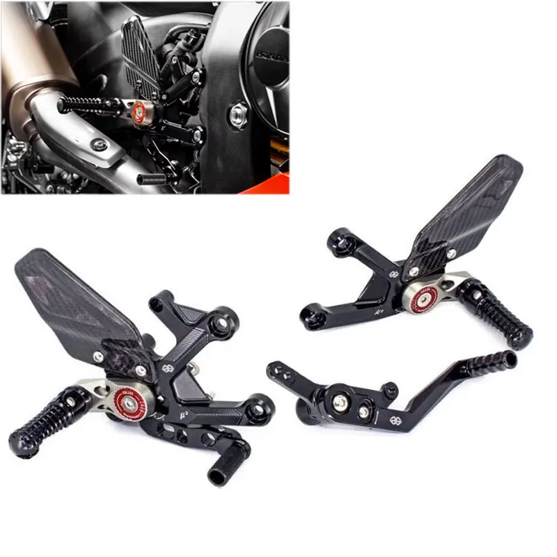 

CBR1000RR-R 2020 motorcycle CNC & Carbon Fiber Racing Rearset Footpeg Footrest Rear Set for Honda CBR 1000RR CBR1000RR-R 20-23