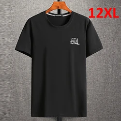 10XL 12 XL Plus Size T Shirt Men Summer Short Sleeve T-shirt Solid Color Print Tops Tees Male Big Size 12XL Tshirt 7 Color