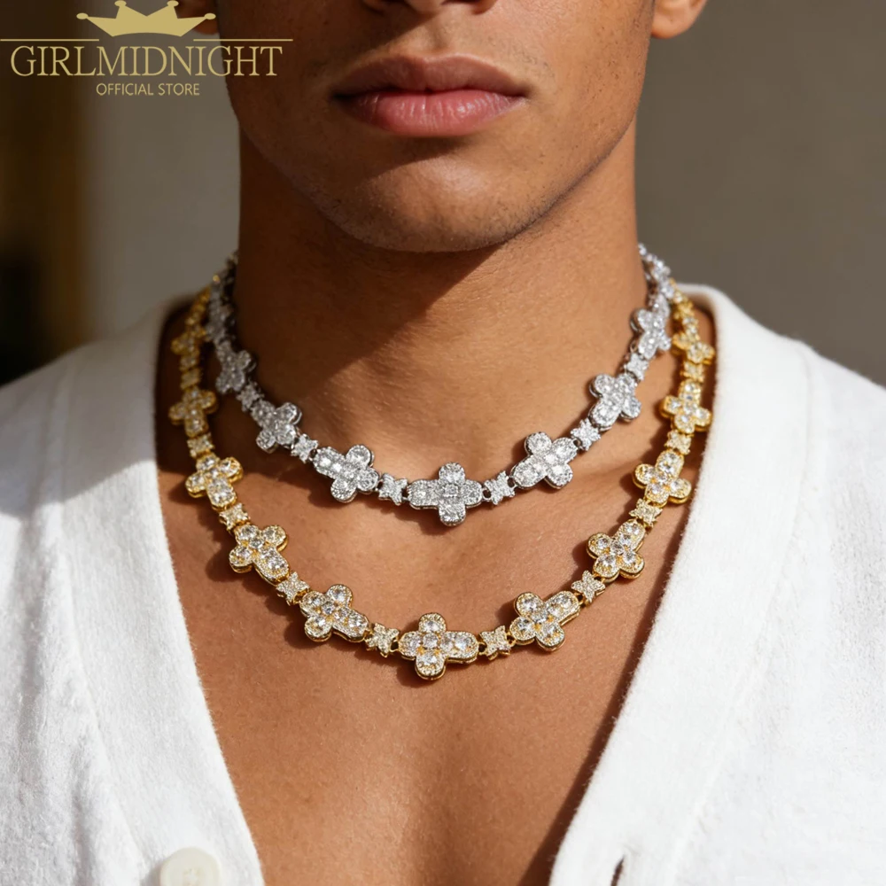 

Цепочка-чокер с крестом, инкрустированная кубическим цирконием 5А, в стиле хип-хоп, модные украшения для вечеринок и подарков.