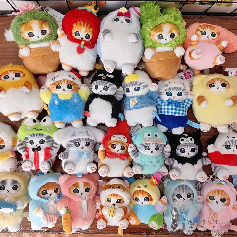 

38 Styles Sanrio Kawaii Plush Keychain Pendant Cartoon Mofusand Shark Cat Cross-Dressing Kuromi Doll Stuff Backpack Decor Toys